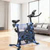 Vélo d'exercice d'intérieur JUICEASE RU116, volant d'inertie de 12 kg, résistance magnétique à 100 niveaux, transmission par courroie silencieuse, écran LCD, capacité de 300 lb