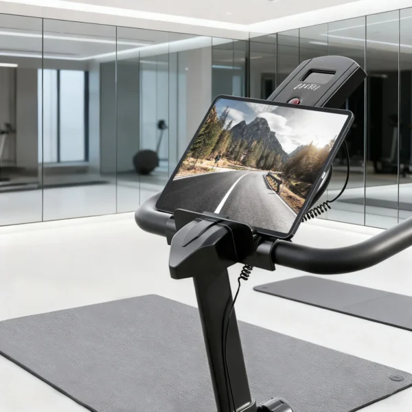 Vélo d'exercice d'intérieur JUICEASE RU116, volant d'inertie de 12 kg, résistance magnétique à 100 niveaux, transmission par courroie silencieuse, écran LCD, capacité de 300 lb