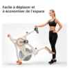 Vélo Spinning Indoor Magnétique - Système Silencieux, Mesure Calories/Fréquence Cardiaque, Connexion Bluetooth | Cardio Intense