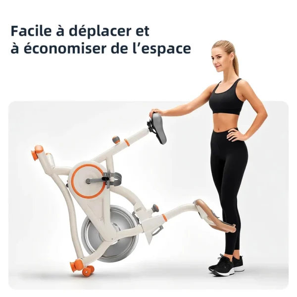 Vélo Spinning Indoor Magnétique - Système Silencieux, Mesure Calories/Fréquence Cardiaque, Connexion Bluetooth | Cardio Intense