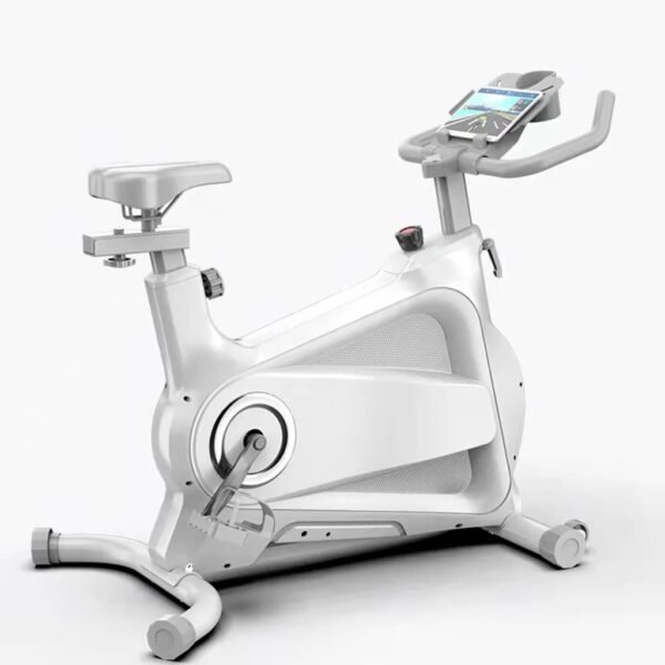 Vélo d'exercice pour la salle de sport à domicile avec grand écran LCD et support pour tablette, vélo d'intérieur à résistance magnétique super silencieux