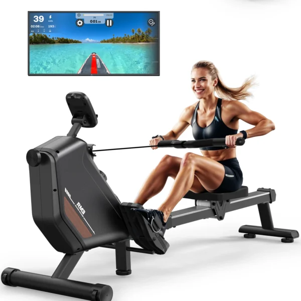 image_1 MettleMatic -Rameur Pliable RM3, Capacité 150kg, 300N Magnetic 02/10/2018, 16 recycleurs, Bluetooth