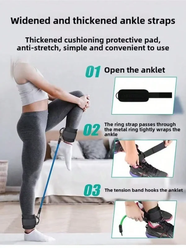 Bandes extensibles de cheville, bandes de résistance de force de Fitness pour la flexibilité, ensemble pour Yoga, hanche, jambe, entraîneur de force