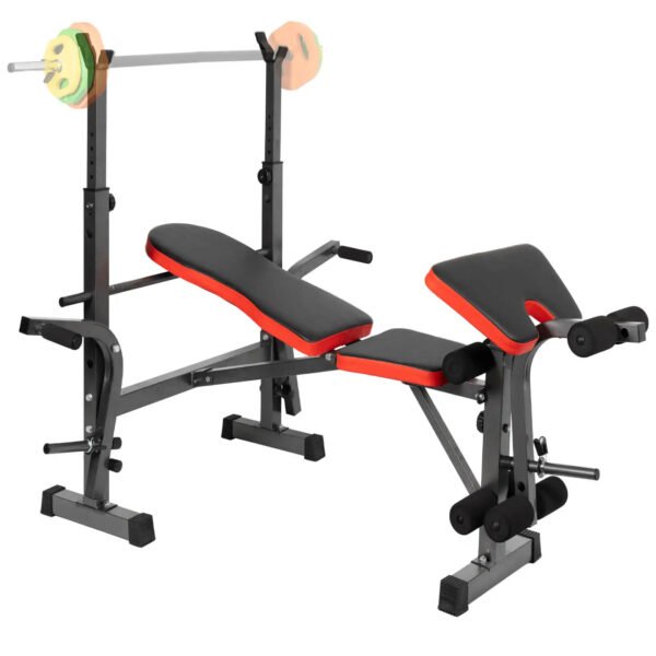 Station de musculation réglable en acier pour presse à la barre, usage domestique, équipement compact d'entraînement de force, pliable, modèle EIGFOH 70105-1