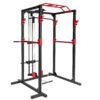 Système de rack de musculation multifonctionnel EIGFOH en métal intégré, robuste, pour squats, tractions latérales, câbles