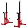 Support de Squat Pliable et Réglable Rouge avec Barres de Sécurité pour Squats, Bench Press et Tractions - Modèle 70119 en Métal pour Usage Intérieur