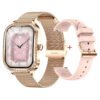 Montre intelligente de luxe dorée pour femmes Bracelet en acier Appel BT Santé des femmes Fréquence cardiaque Fitness tracker MK88 Connect Phone Montres intelligentes