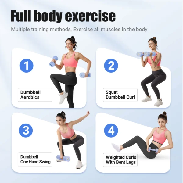 kf-A366da46c7477442db66b4b6ddcf5b0a26 MERACH Lot d'haltères réglables de 2, poids à main 4 en 1 pour femme à la maison, haltères à poids libres chacun 2,2 lb 4,4 lb 6,6 lb 8,8 lb