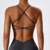 Femmes sangle croisée soutien-gorge de Sport femmes Push Up Sport soutien-gorge Yoga Gym haut court brassière haut de Fitness sans couture Sport soutien-gorge respirant