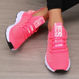 Chaussures de sport pour femmes maille légère semelle souple sangle de Jogging respirant mode sport marche décontracté Tennis chaussures plates pour hommes