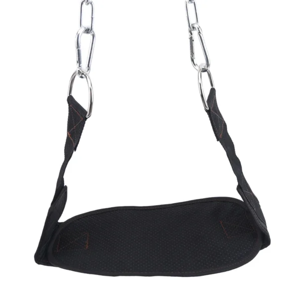 Ceinture de musculation noire robuste avec chaîne en acier pour tractions, dips, entraînement avec poids, équipement de fitness pour la salle de sport