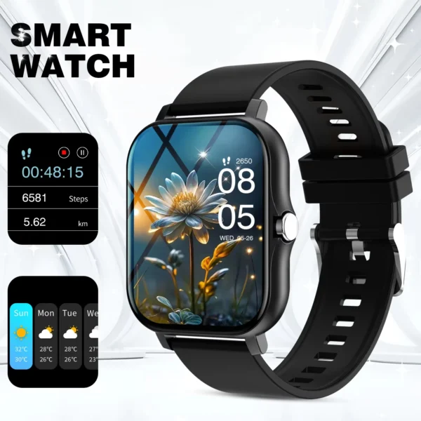 kf-S1d026872abbe430aa70c3afd32e4a609W Nouvelle montre intelligente pour hommes femmes cadeau plein écran tactile sport Fitness montre Bluetooth appel numérique Smartwatch