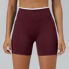 Short de Yoga Colorblock sans couture, haut de gamme, serré, hanche pêche, short de sport, vêtements chauds pour femmes, pantalons de course, de Fitness