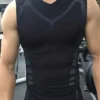 Gilet de sport d'été en soie glacée pour hommes, séchage rapide, coupe fine, fitness, course à pied, entraînement, haut moulant, sans manches