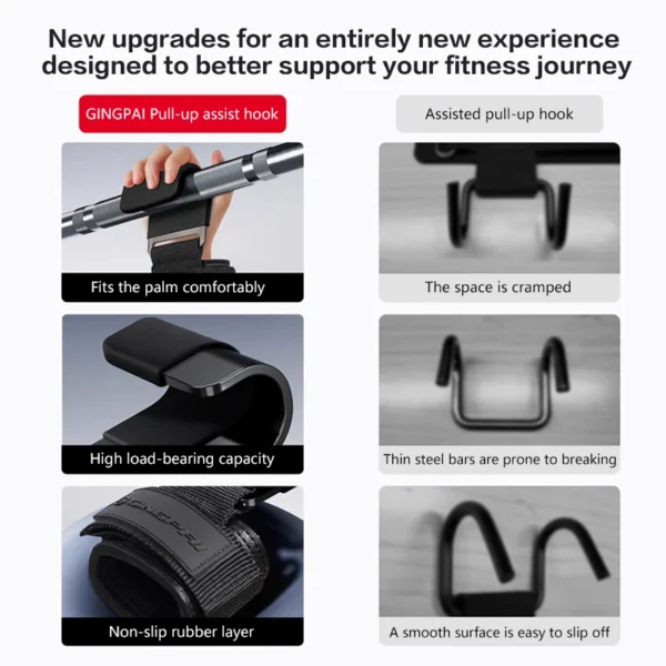 Poignées de crochet d'haltérophilie avec bandes à poignet, barre de main de gymnastique, sangle de poignet, crochet de Fitness, sangle de poids, gants de levage électrique