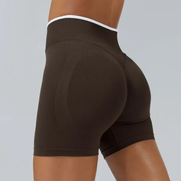 Short de Yoga Colorblock sans couture, haut de gamme, serré, hanche pêche, short de sport, vêtements chauds pour femmes, pantalons de course, de Fitness