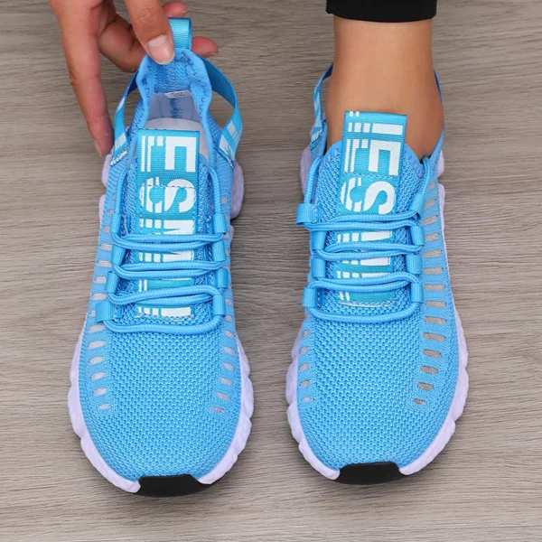 kf-S7b0c77562c8a4db5a1398f06e5437afbu Chaussures de sport pour femmes maille légère semelle souple sangle de Jogging respirant mode sport marche décontracté Tennis chaussures plates pour hommes