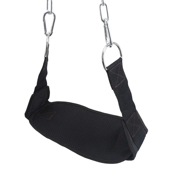 Ceinture de musculation noire robuste avec chaîne en acier pour tractions, dips, entraînement avec poids, équipement de fitness pour la salle de sport