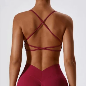Femmes sangle croisée soutien-gorge de Sport femmes Push Up Sport soutien-gorge Yoga Gym haut court brassière haut de Fitness sans couture Sport soutien-gorge respirant