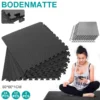 Tapis de fitness puzzle 60x60cm, épais, pour la gym, protection en EVA, motif feuille, tapis de sol antidérapant pour yoga et fitness, pour enfants