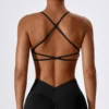 Femmes sangle croisée soutien-gorge de Sport femmes Push Up Sport soutien-gorge Yoga Gym haut court brassière haut de Fitness sans couture Sport soutien-gorge respirant