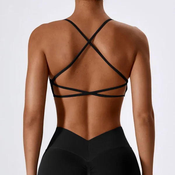 Femmes sangle croisée soutien-gorge de Sport femmes Push Up Sport soutien-gorge Yoga Gym haut court brassière haut de Fitness sans couture Sport soutien-gorge respirant