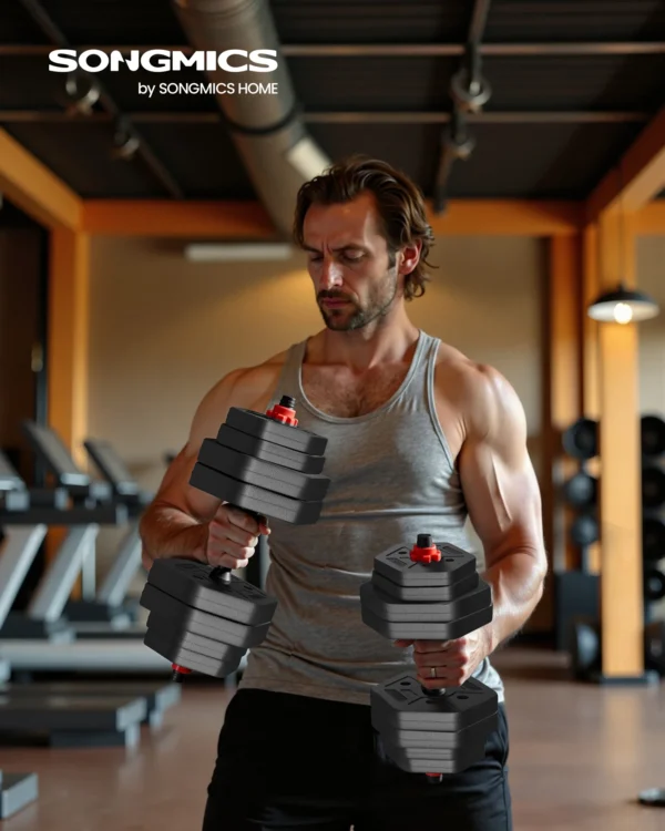 SONGMICS ensemble d'haltères haltères hexagone ensemble d'haltères courts entraînement Fitness entraînement haltérophilie