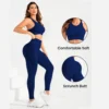 kf-Sb042b6f691b04916ad59fb79327777be3 Costume 2 pièces, combinaison de yoga pour femmes, belle combinaison de pantalons taille haute au dos, vêtements de sport idéaux super élastiques sans couture