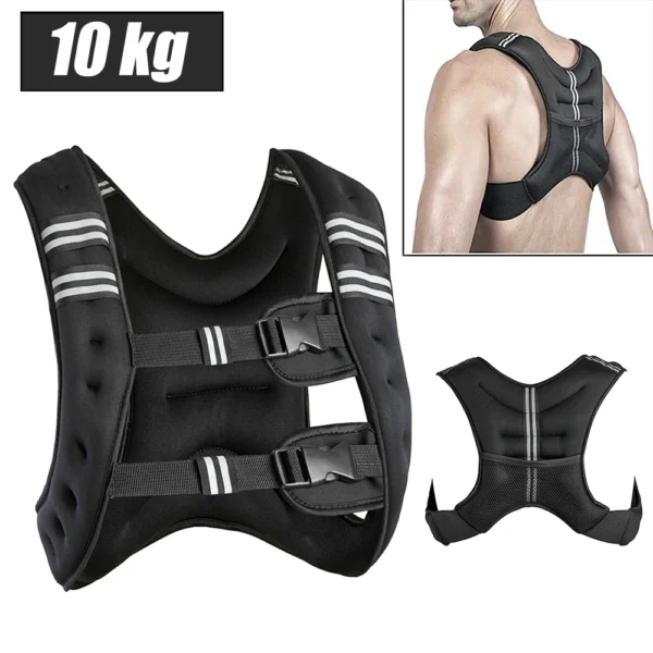 Gilet de poids 10 kg gilet de course poids hommes/femmes, entraînement avec poids gilet d'entraînement pour fitness, musculation, course à pied