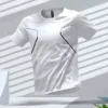 T-shirt haut tendance pour hommes, doux pour la peau, respirant, hautement élastique, à séchage rapide, 2025