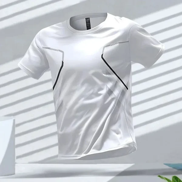 T-shirt haut tendance pour hommes, doux pour la peau, respirant, hautement élastique, à séchage rapide, 2025