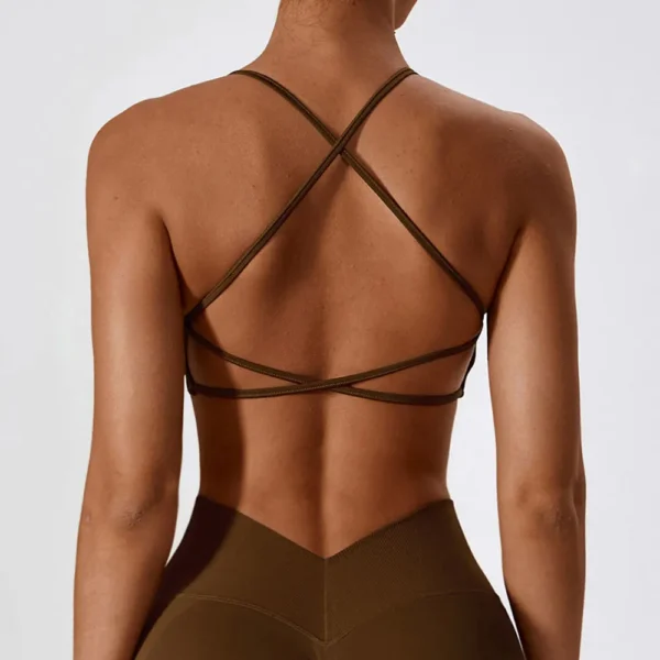 Femmes sangle croisée soutien-gorge de Sport femmes Push Up Sport soutien-gorge Yoga Gym haut court brassière haut de Fitness sans couture Sport soutien-gorge respirant