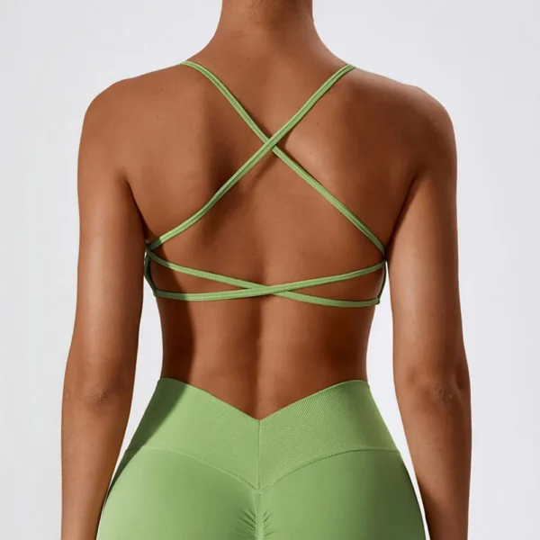 Femmes sangle croisée soutien-gorge de Sport femmes Push Up Sport soutien-gorge Yoga Gym haut court brassière haut de Fitness sans couture Sport soutien-gorge respirant