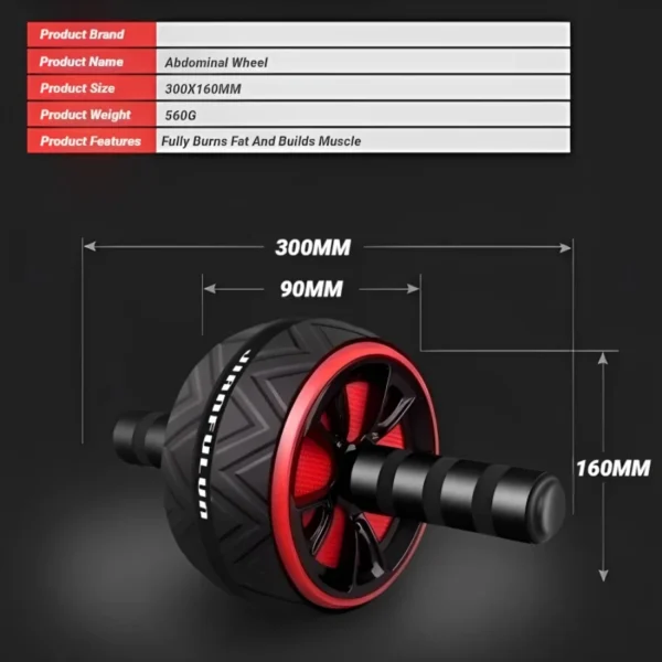 Roue à roulettes Ab pour entraînement de base Abs, équipement de Fitness antidérapant pour gymnastique à domicile, exercice d'entraînement Abdominal pour hommes et femmes