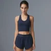 Ensemble de vêtements de Yoga pour femmes, rembourré, sans couture, hauts avec short/Leggings, séchage rapide, vêtements de sport, Fitness, 2025