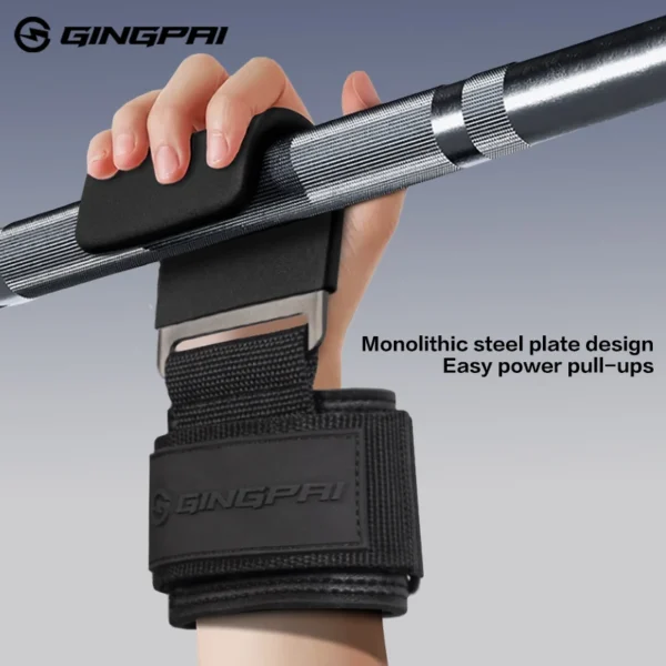 Poignées de crochet d'haltérophilie avec bandes à poignet, barre de main de gymnastique, sangle de poignet, crochet de Fitness, sangle de poids, gants de levage électrique