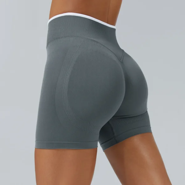 Short de Yoga Colorblock sans couture, haut de gamme, serré, hanche pêche, short de sport, vêtements chauds pour femmes, pantalons de course, de Fitness