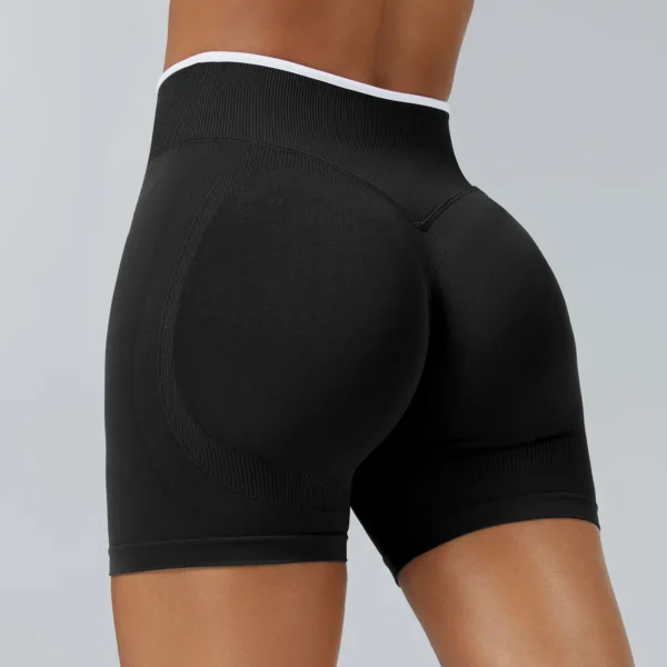 Short de Yoga Colorblock sans couture, haut de gamme, serré, hanche pêche, short de sport, vêtements chauds pour femmes, pantalons de course, de Fitness