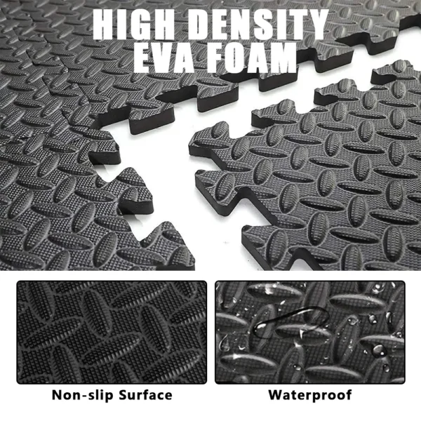 Tapis de fitness puzzle 60x60cm, épais, pour la gym, protection en EVA, motif feuille, tapis de sol antidérapant pour yoga et fitness, pour enfants