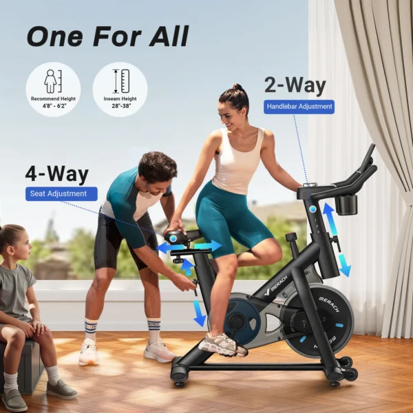Vélo d'Appartement pour la Maison - Vélo de Fitness d'Intérieur Silencieux avec Résistance Magnétique Réglable, Écran LCD, Siège Confortable, pour Entraînement Cardio, Capacité de Charge 122KG