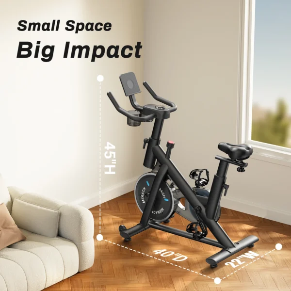 Vélo d'Appartement pour la Maison - Vélo de Fitness d'Intérieur Silencieux avec Résistance Magnétique Réglable, Écran LCD, Siège Confortable, pour Entraînement Cardio, Capacité de Charge 122KG