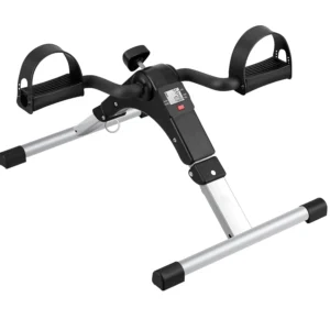 Mini Vélo d'Appartement, Pedalier d'appartement Portable avec Ecran LCD, Résistance Réglable, Bras Jambes Entraîner, Noir/Noir Argent