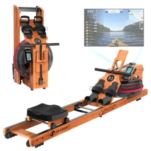 Rameur en bois pliant écran LCD carte cinéma Compatible Max 150 kg charge cerise