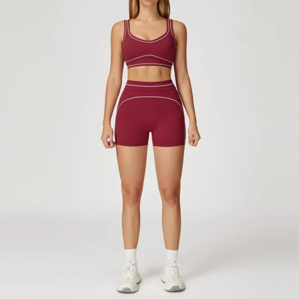 Costume de Yoga pour femmes, survêtement, soutien-gorge de sport, Legging taille haute, short, ensemble de gymnastique, Fitness, course à pied, vêtements d'entraînement, Push Up