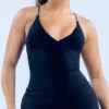 Débardeur de sport long à dos nu pour femme, avec rembourrage, idéal pour le yoga, la course et le fitness – Modèle Vision Twist