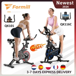 Vélo d'entraînement Formill QK101 avec volant d'inertie de 10 kg (265 lb) à friction et QK116C avec volant d'inertie de 12 kg (287 lb) à entraînement magnétique, transmission par courroie, écran, cardio à domicile