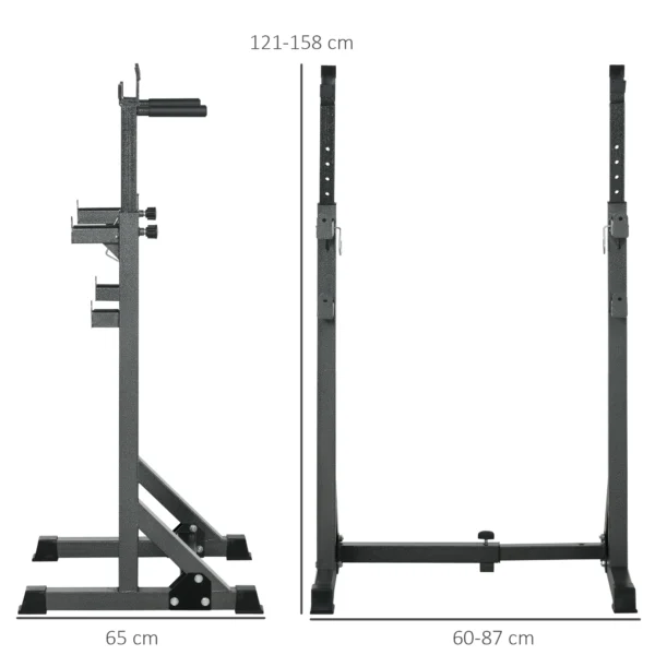 Support d'haltères multifonctionnel Sportnow avec support de musculation à largeur et hauteur réglables avec cadre en acier