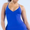 Débardeur de sport long à dos nu pour femme, avec rembourrage, idéal pour le yoga, la course et le fitness – Modèle Vision Twist
