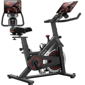 Vélo de spinning, équipement d'entraînement à domicile, réglable en continu, Vélo avec support pour tablette plus large.