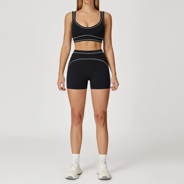 Costume de Yoga pour femmes, survêtement, soutien-gorge de sport, Legging taille haute, short, ensemble de gymnastique, Fitness, course à pied, vêtements d'entraînement, Push Up